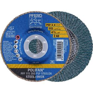 PFERD 67666115 PFF 115 Z 60 PSF STEELOX Lamellenschijf Diameter 115 mm Boordiameter 22.23 mm RVS, Staal 10 stuk(s)