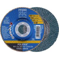 PFERD 67666115 PFF 115 Z 60 PSF STEELOX Lamellenschijf Diameter 115 mm Boordiameter 22.23 mm RVS, Staal 10 stuk(s)