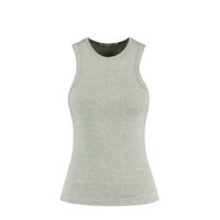 America Today fijngebreide singlet Gia van biologisch katoen lichtgrijs - thumbnail