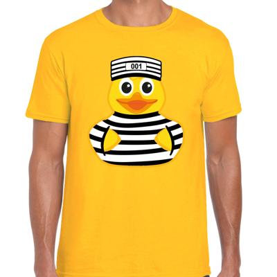 Verkleed T-shirt heren - geel - badeend boef - foute party/themafeest