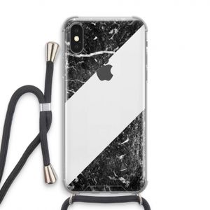 Zwart marmer: iPhone X Transparant Hoesje met koord