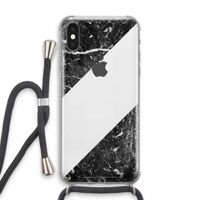 Zwart marmer: iPhone X Transparant Hoesje met koord