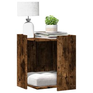 VidaXL Kattenbakkast 42x42x51 cm bewerkt hout gerookt eikenkleurig