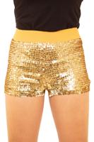 Hotpants met pailletten goud