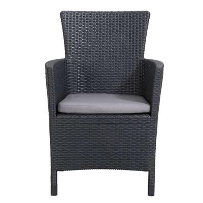 Leen Bakker - Allibert Fauteuil Iowa Incl. Zitkussen - Kunststof/Wicker - Grijs - 60x62x89 Cm