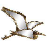 Wandspiegel ornament - vogel/reiger - goud - polyresin/glas - L35xH26 cm