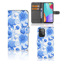 Hoesje voor Samsung Galaxy A52 Flowers Blue - thumbnail