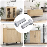 VidaXL Slotmoer 2 pcs zilver m6 x 15 mm staal