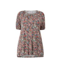 Ellos gebloemde top BIANKA blauw/rood/groen - thumbnail