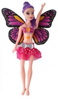Jonotoys tienerpop met vleugels Fairy Princess 20 cm paars - thumbnail