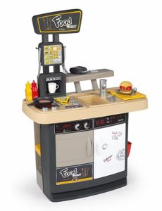 Smoby - food corner restaurant - keukenresto met cb-lezer - 29 accessoires - imitatie speelgoed voor kinderen