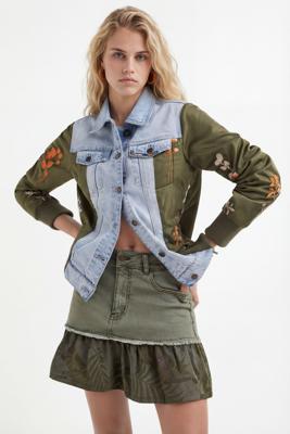 Hybride spijker- en bomberjack - GREEN - M Hybride spijker- en bomberjack - GREEN - M