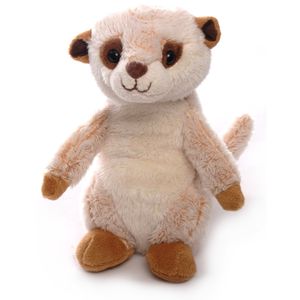 Inware pluche stokstaartje knuffeldier - beige - staand - 20 cm