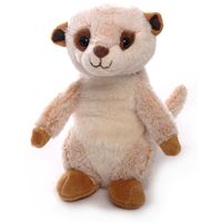 Inware pluche stokstaartje knuffeldier - beige - staand - 20 cm - thumbnail