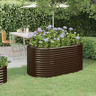 Plantenbak 152x80x68 cm gegalvaniseerd staal bruin