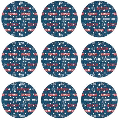 Bosch Accessoires EXPERT 9-delige set Schuurschijf O780 met film onderlaag, 150 mm, 3xG80; 3xG120; 3xG180 - 2608902448