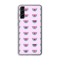 Smiley watermeloenprint: Samsung Galaxy S21 Plus Transparant Hoesje