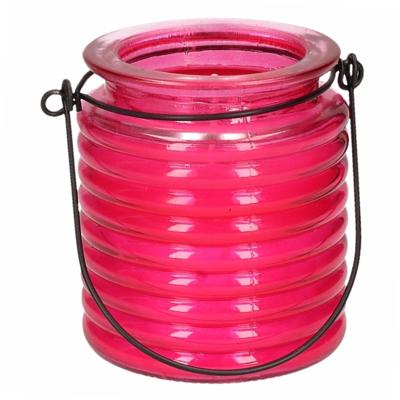 Citronellakaars - in roze glas - 8 cm - insecten verjagen