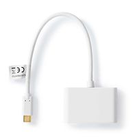 Nedis CCGB65960WT02 USB-kabel 0,2 m USB 3.2 Gen 1 (3.1 Gen 1) USB C 2 x USB A Wit - thumbnail
