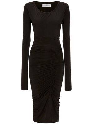 Victoria Beckham robe mi-longue à fronces - Noir
