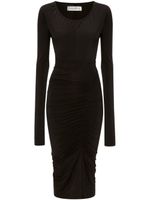 Victoria Beckham robe mi-longue à fronces - Noir