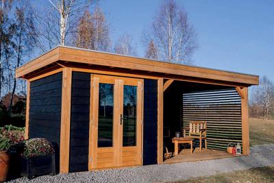 Lugarde Tuinhuis PSD16 586 x 300 cm- Plat dak- Hout- Lugarde