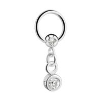 Jeweled Ball Closure Ring met bedel Chirurgisch staal 316L / Belegde messing Piercingringen