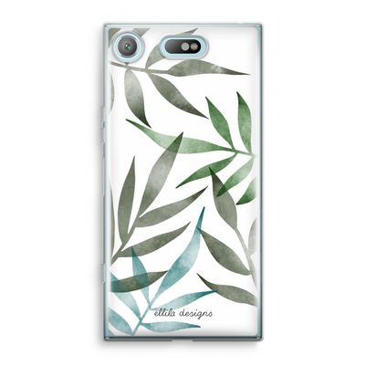 Tropical watercolor leaves: Sony Xperia XZ1 Compact Transparant Hoesje