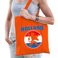 Holland oranje leeuw supporter tas oranje voor dames en heren - EK/ WK voetbal / Koningsdag - Feest Boodschappentassen - thumbnail