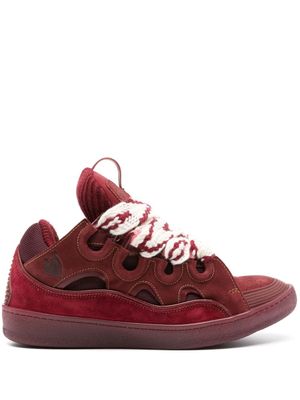 Lanvin baskets Curb à empiècements - Rouge