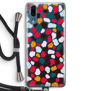 Colored Giraffe: Huawei P20 Transparant Hoesje met koord