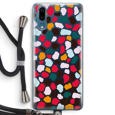 Colored Giraffe: Huawei P20 Transparant Hoesje met koord