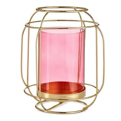 Kaarshouder Gift Decor SW120663A SW120663A Roze Gouden Metaal Glas 19 x 20 x 19 cm Lykta