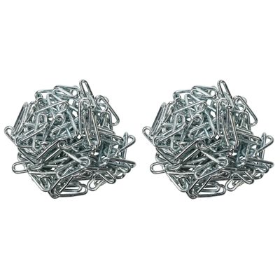 Ketting / voetkettingen / kettingschakels - 2x - staal - 3 m - 6 mm