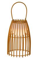 Lucide FJARA - Oplaadbare Tafellamp Binnen/Buiten - Accu/Batterij - Ø 17,5 cm - LED 3 StepDim - 1x0,3W 3000K - IP44 - Bruin