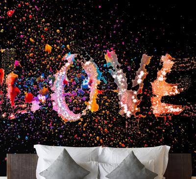 Lief foto behang Veelkleurige liefde explosie