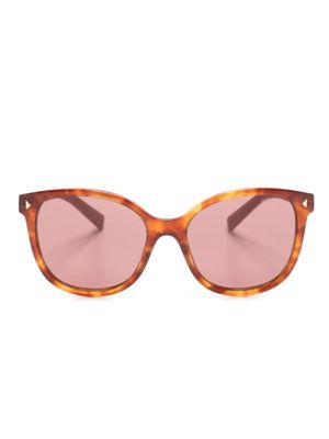 Prada Eyewear lunettes de soleil à monture à effet écaille de tortue - Marron