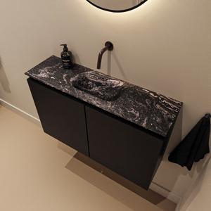 Toiletmeubel Mondiaz Ture Dlux | 80 cm | Meubelkleur Urban | Eden wastafel Lava Midden | Zonder kraangat