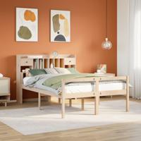 Bed met boekenkast zonder matras massief grenenhout 140x200 cm