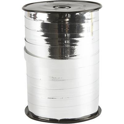 Creativ Company Cadeaulint, b: 10 mm, glossy, zilver metallic, 250 m/ 1 rol