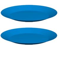 Ontbijt/diner bordjes - 10x - blauw - 26 cm - hard kunststof