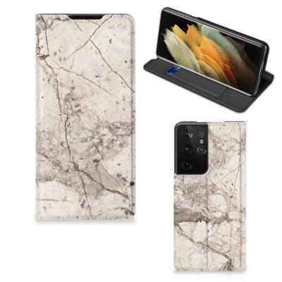 Samsung Galaxy S21 Ultra | Standcase | Marmer Beige