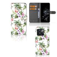 OnePlus 10T | Telefoonhoesje | Met pasjeshouder | Flamingo Palms