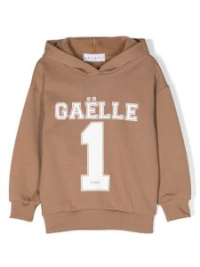 Gaelle Paris Kids hoodie en coton à logo imprimé - Marron