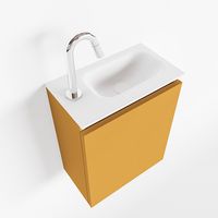 Toiletmeubel Mondiaz Ture | 40 cm | Meubelkleur Ocher | Eden wastafel Talc Rechts | 1 kraangat