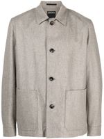 Zegna button-fastening wool shirt jacket - Gris