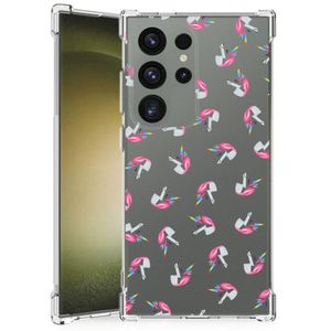 Doorzichtige Silicone Hoesje voor Samsung Galaxy S24 Ultra Unicorns