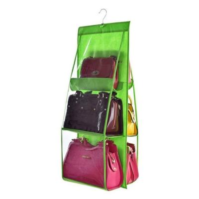 2 stks Portable Home Multi-Layer transparante mesh tas opknoping opbergtas (groen)