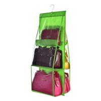 2 stks Portable Home Multi-Layer transparante mesh tas opknoping opbergtas (groen)