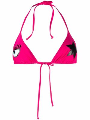 Chiara Ferragni haut de bikini à logo imprimé - Rose